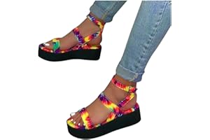 GIBOBBY WOMENS SANDALS Sandals for Women Wedge,Summer Fish Mouth Espadrilles Slingback Platform Sandals High Heel Ankle Strap Beach Shoes