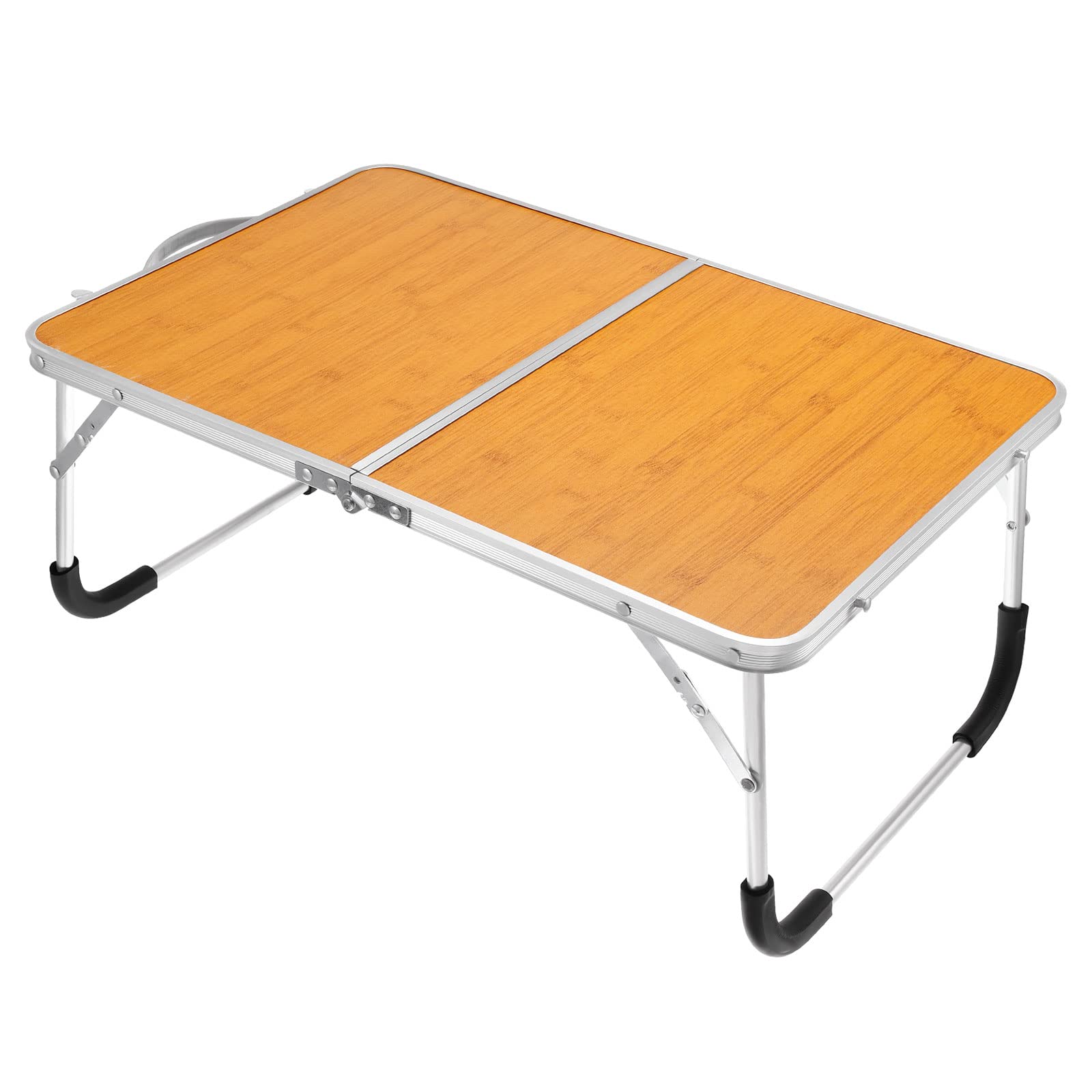 PATIKIL Foldable Laptop Table, Portable Lap Desk Picnic Bed Tray Tables Snacks Reading Working Desks for Bed Sofa Camping, Brown