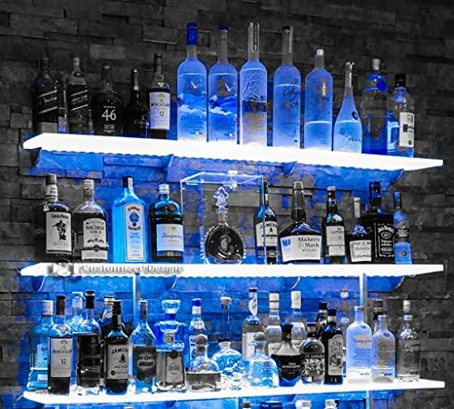 LED Lighted Floating Wall Shelf - 3' Long x 9" Deep w/ Power Supply &amp; LED Controller