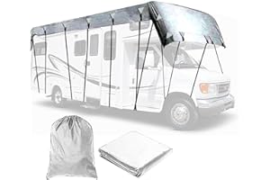 HFKJway Rv Covers for Roof Only 210D Oxford Cloth Rv Cover Foldable Storage, Easy to Clean Utility Trailer Cover Camper Cover Waterproof,Grey-11m×3m