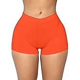 BORIFLORS Women's Sexy Workout Gym Biker Elastic Waist Booty Shorts