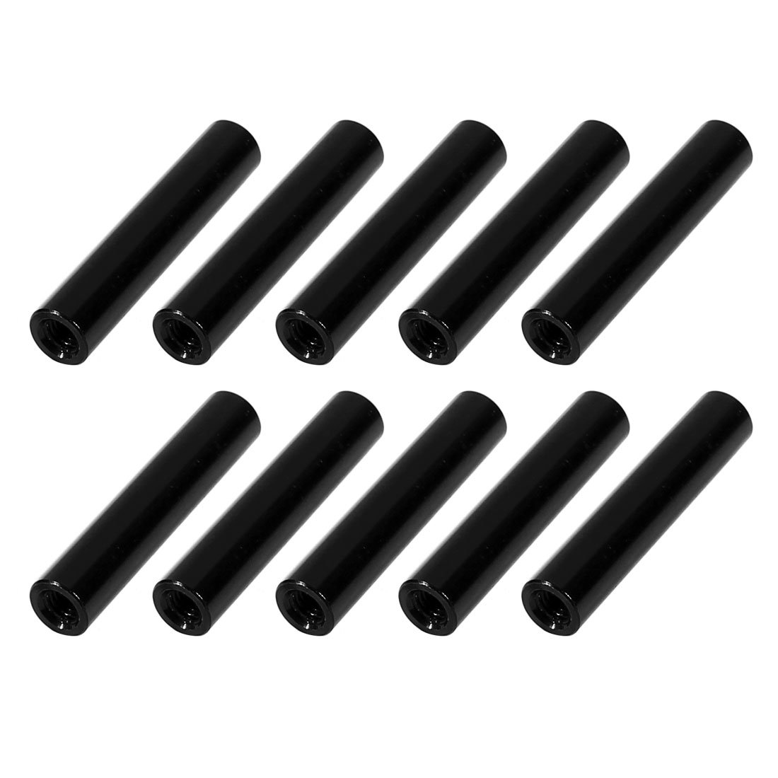 Sourcingmap 10Pcs M3 x 25mm Round Aluminum Column Alloy Standoff Spacer Stud Fastener for Quadcopter Black