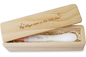 HAMUIERS Pregnancy Test Keepsake Box, Pregnancy Announcement for Dad, Baby Announcements Ideas Wooden Baby Keepsake Box