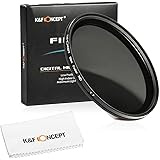 K&F Concept 46mm Slim HD Multi-Coated Variable Polarizing ND Neutral Density Adjustable ND2 ND4 ND8 to ND400 Lens Filter + Le