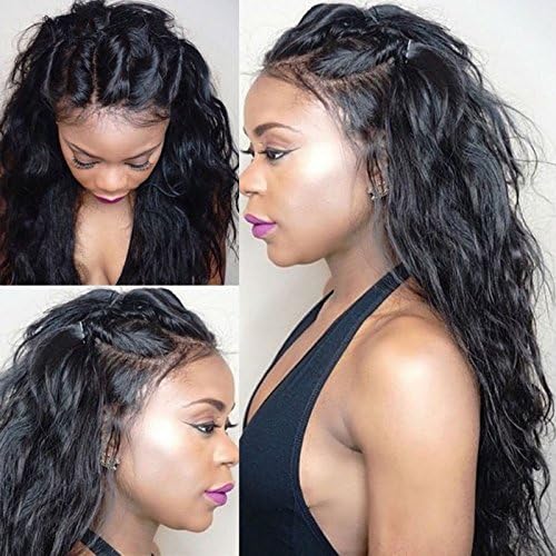 Elva Hair Glueless Full Lace Wigs 100% Unprocessed Brazilian Virgin Hair Body Wave Lace Front Wigs for Black Women(14 inch)