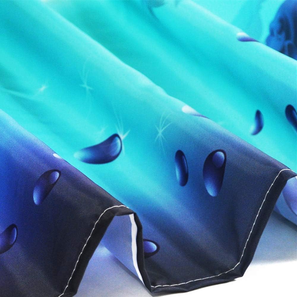 LB Blue Shower Curtain- Mould proof Resistant Waterproof Shower Curtains for Bathroom- 59x71 inches Short Bath Curtain with Hooks for Wet Room Decor Cute Dolphin - Image 5