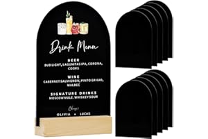 5x7 Inch Blank Black Arch Acrylic Sign | 10 Pack Black Arch Sheets Signs Blanks 1/8 inch Thick, DIY Acrylic Table Numbers, Pe