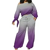 Casual 2 Piece Outfits for Women Sexy Long Sleeve Sweatsuit Jogging Long Pants Sets Tracksuit with Pockets