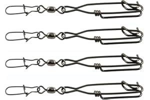 JSHANMEI Longline Fishing Snap Clips High Strength Stainless Steel Floatline Tuna Clips Branch Hangers with Duo Lock Snap Swivels Saltwater Fishing Long Line Clips Longline Decoys