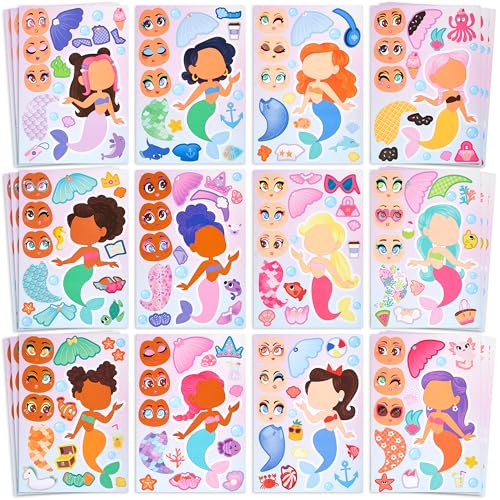 JOYIN 9"x6" Mermaid Make Face Stickers