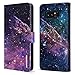 BENTOBEN Note 8 Wallet Case, Samsung Galaxy Note 8 Case, PU Leather Nebula Galaxy Stars Space Design Card Holder Slots Kickstand Magnetic Wristlet Folio Flip Cover for Samsung Galaxy Note8, Purple