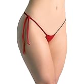 Sexy Locker Micro Tie Thong for Women, Adjustable Tie Straps on Both Sides, Ultra Low Rise, Fun and Bold Minimal Panty