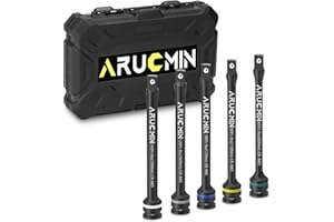 ARUCMIN 1/2" Drive Torque Limiting Extension Bar Set, 5-Piece Lug Nut Torque Stick Set With 8 Inch Color-Coded 65 to 140 Ft-Lbs Torque Sticks