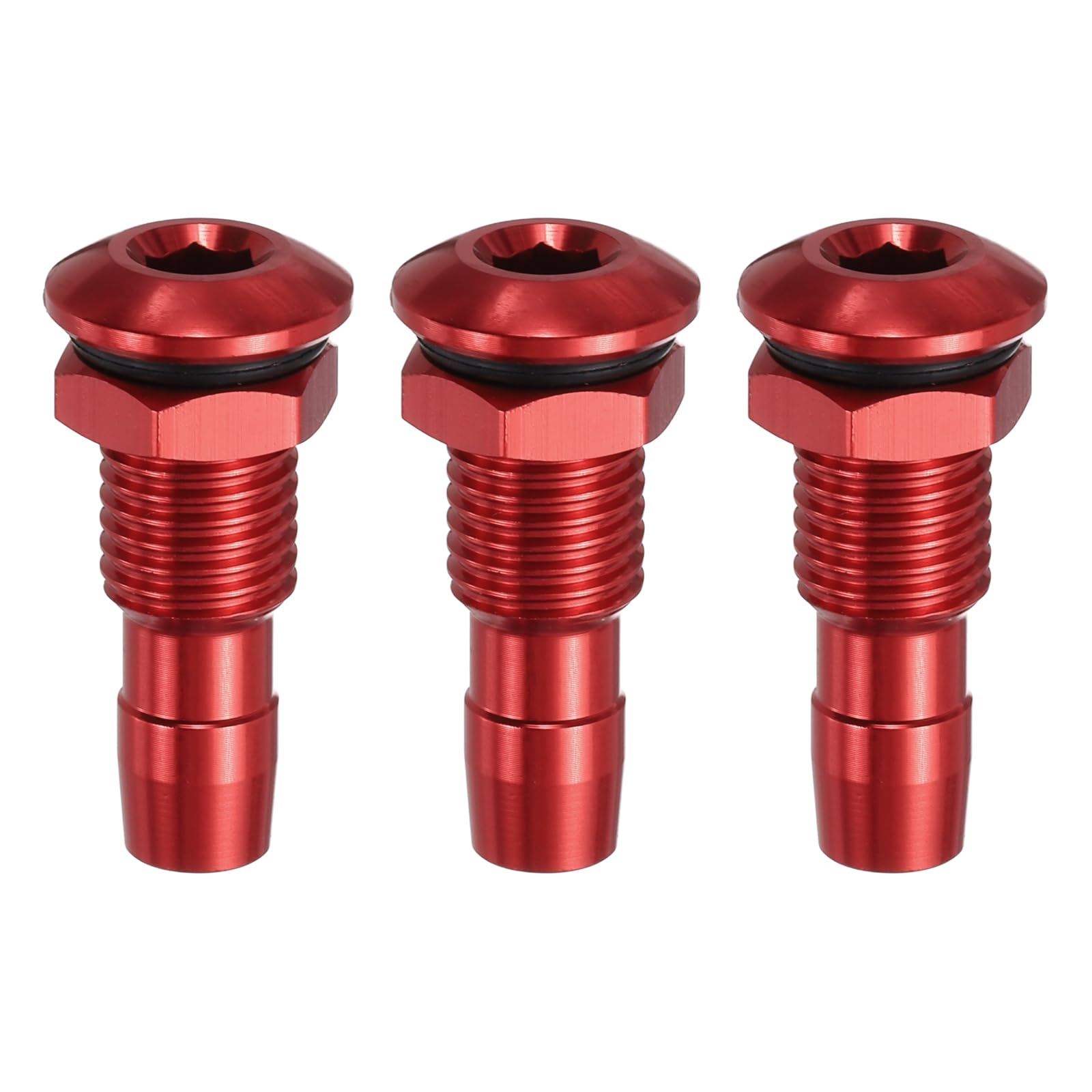 sourcing map 3Pcs 25mm M8 RC Boat Water Nipple Water Outlet Nozzle Aluminium Alloy Cooling Tube Extension for RC Boat Motor Cooling System Kit Red