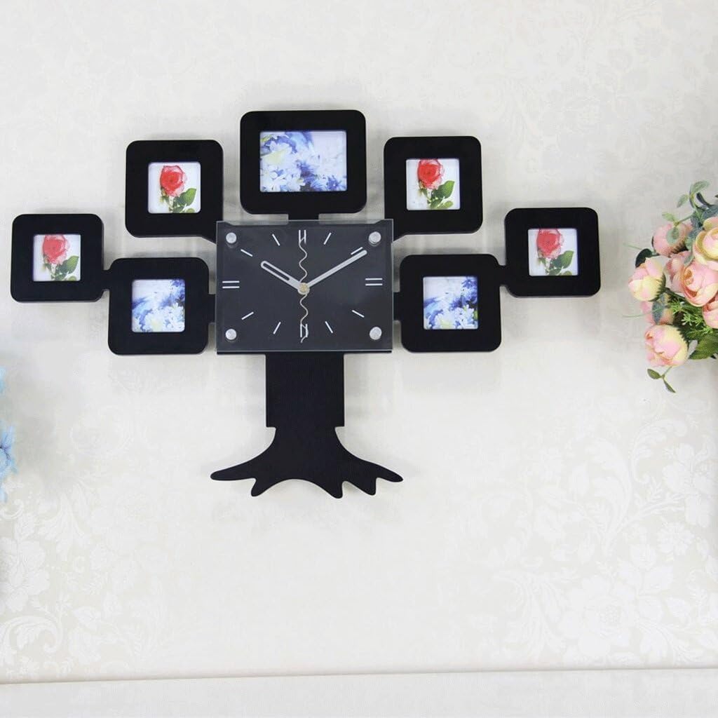 GAOLILI Personalized Clock Mute Large Frame Wall Clock Fashion Creative Wall Clock ( Color : Black )