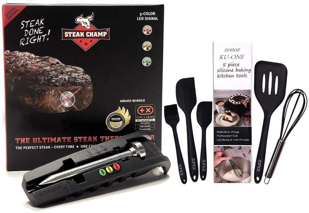 SteakChamp - The Ultimate Steak Thermometer, 3 - Color, 3 in 1 (3rd Gen / 3-Color (Bundle))