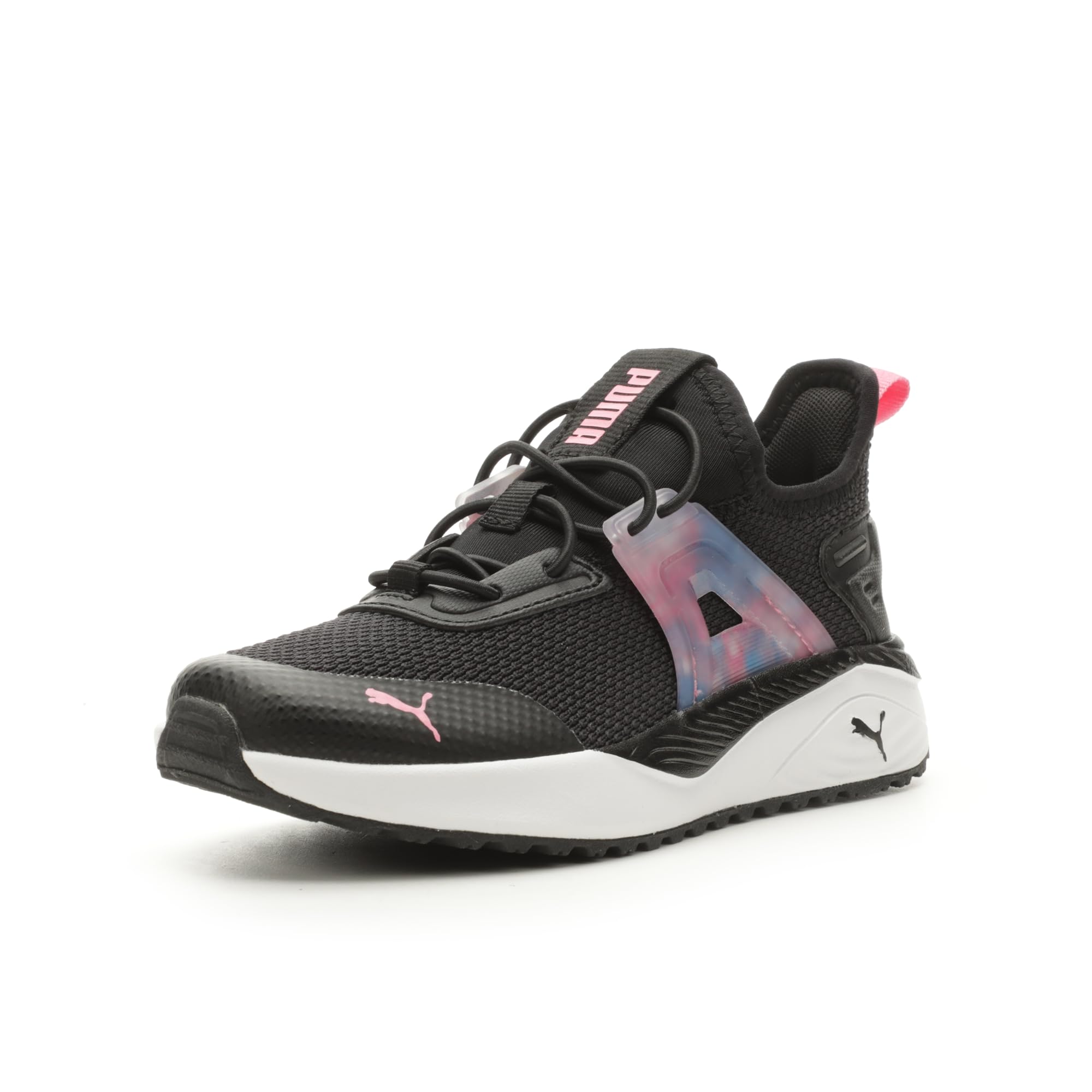 PUMA Shoes Pacer 23 Alternative Closure Sneaker, 11.5 US Unisex Little Kid, Water Cloud Black-Strawberry Burst