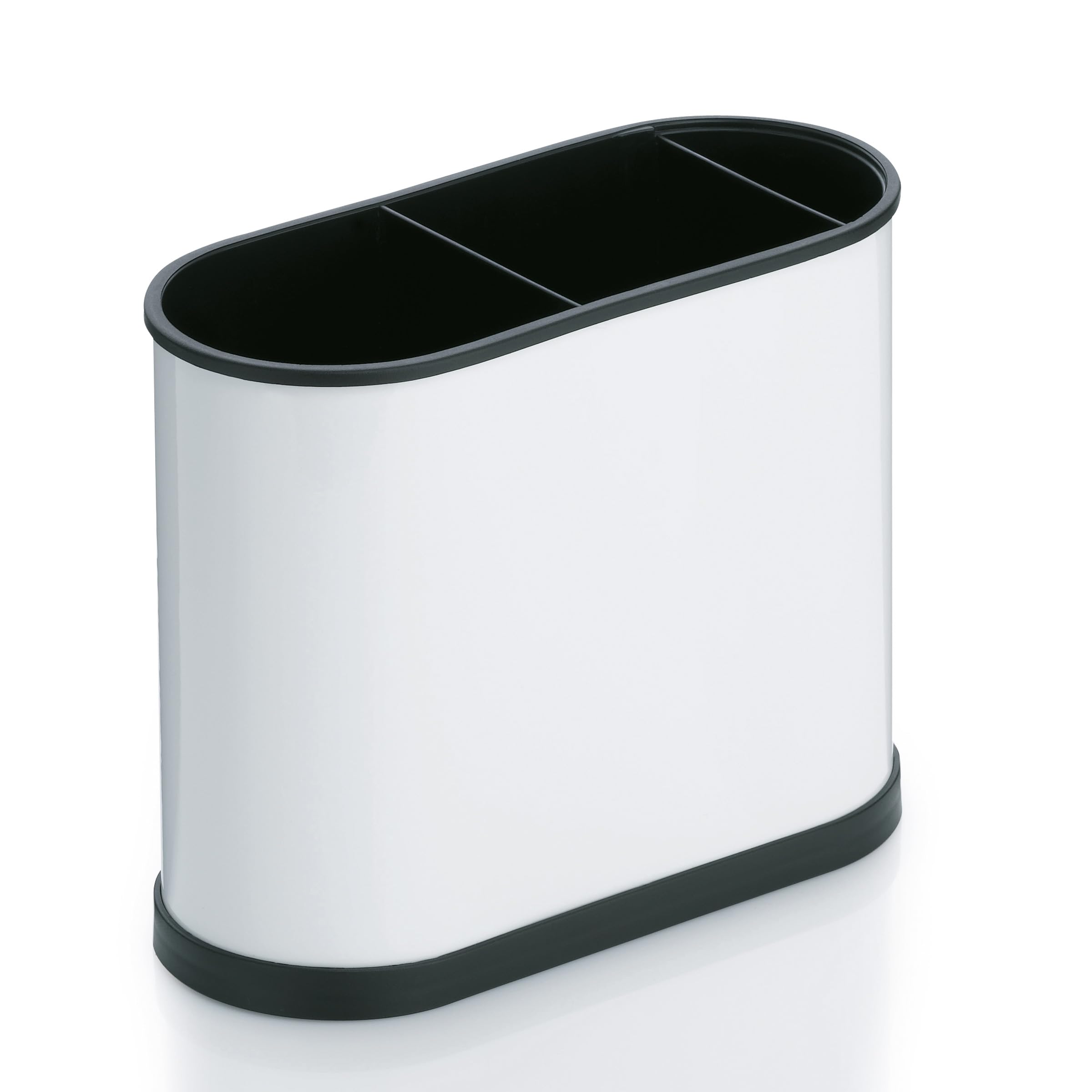 Kela "Benito Cutlery Holder, Stainless Steel, Black/White, 22 x 10 x 18 cm