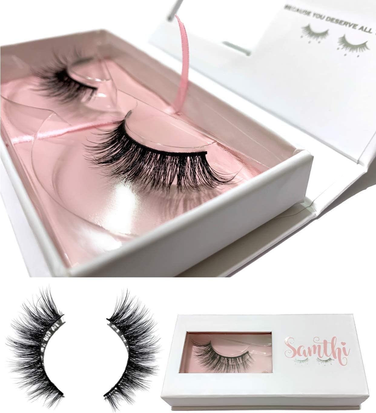 Eyelashes | Natural & Dramatic Reusable Eyelashes - Premium Lashes ● Handmade - Up to 20 Wear Mink - Fuax Mink - Synthetic Lashes - Vegan Lashes (Light Bronx)