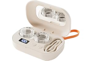 Contact Lens Cleaner, 9x5.9x3.4cm, Ultrasonic Portable Electric Glasses Cleaning Box, Travel Kit for Gym, Sports, Running, Fi