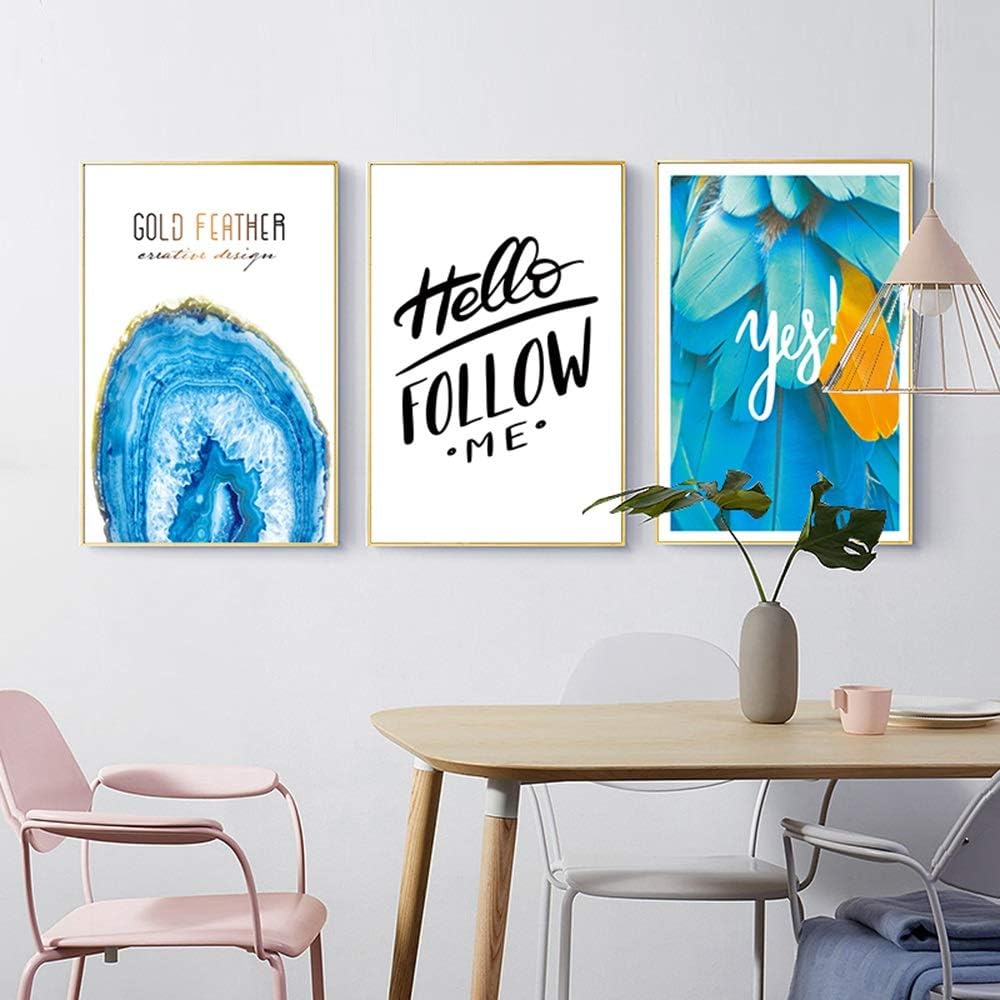 FAGavin Murales combinados de letras azules con marco dorado para el