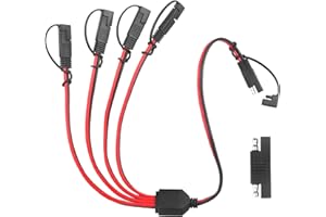 PAEKQ 12AWG SAE Y Splitter Extension Cable with SAE Polarity Reverse Adapter 2 FT SAE 1 to 4 Extension Cable Quick Disconnect Connector for Automotive Solar Battery Connection and Transfer