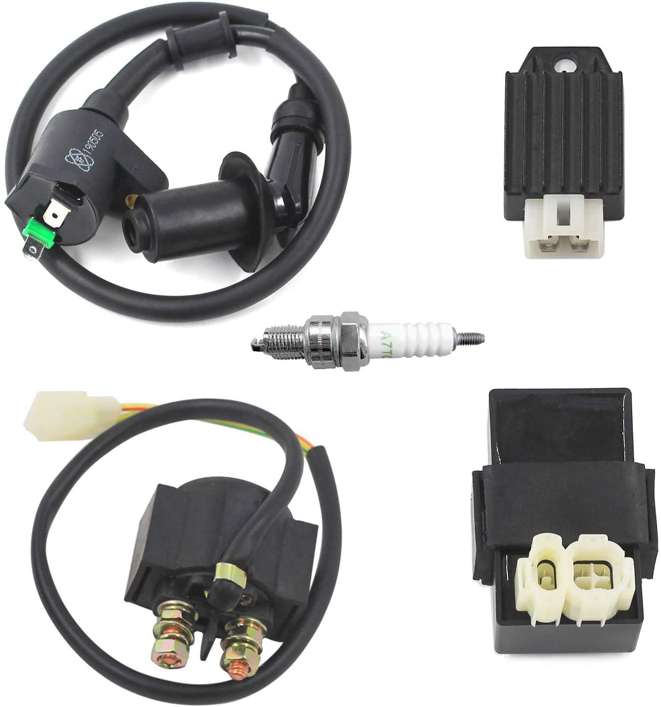 Buy Trkimal GY6 CDI Ignition Coil Solenoid Relay AC 12V 4Pin Voltage