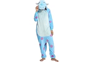 SCOPUCI Unisex Adult Animal Onesie Pajamas, Mens Womens Flannel Halloween Cosplay Costume/Homewear/Sleepwear