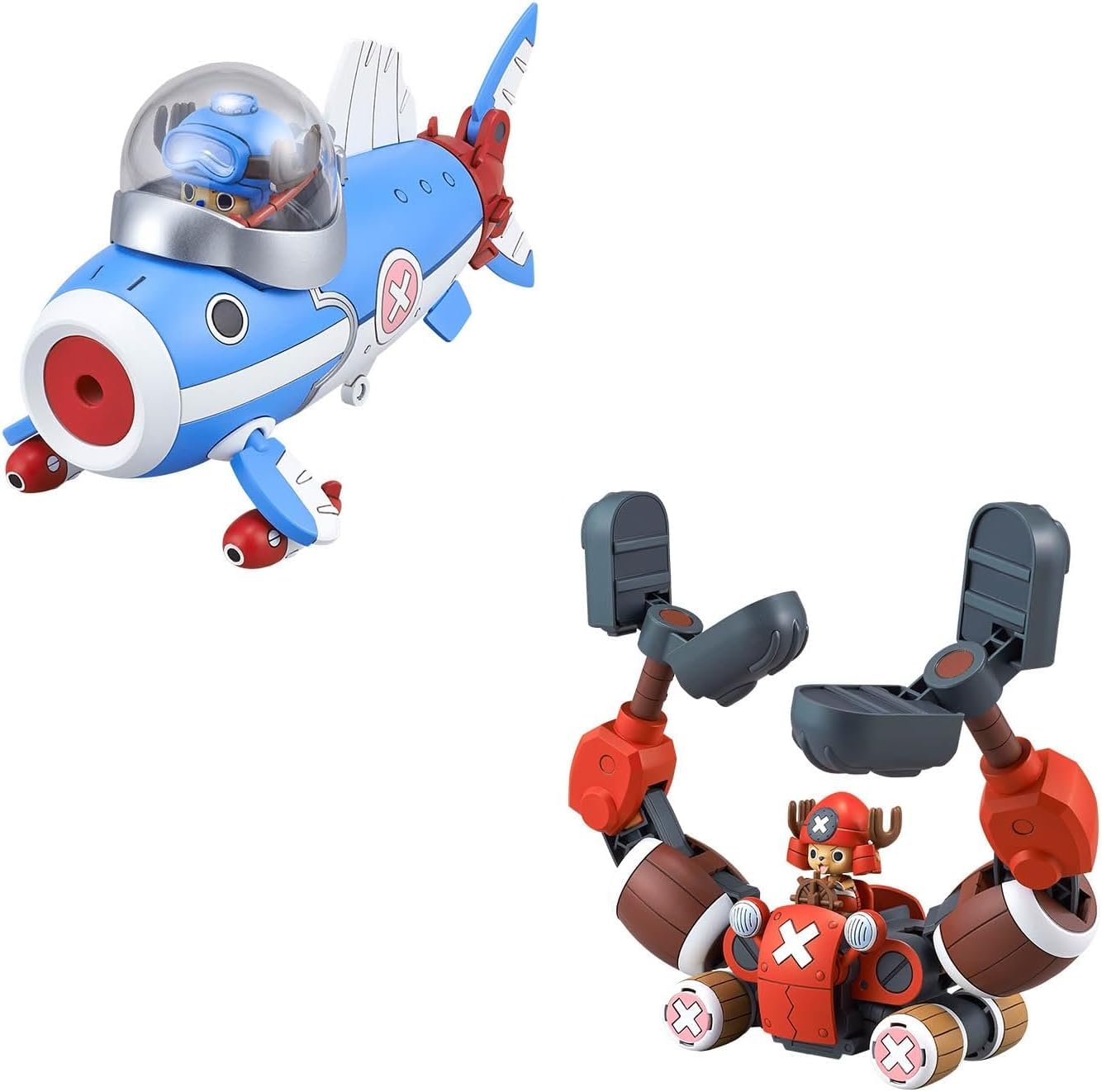 Bandai Spirits One Piece Chopper Robot No. 3 & 5 (Chopper Submarine & Chopper Crane) Color Coded Plastic Model