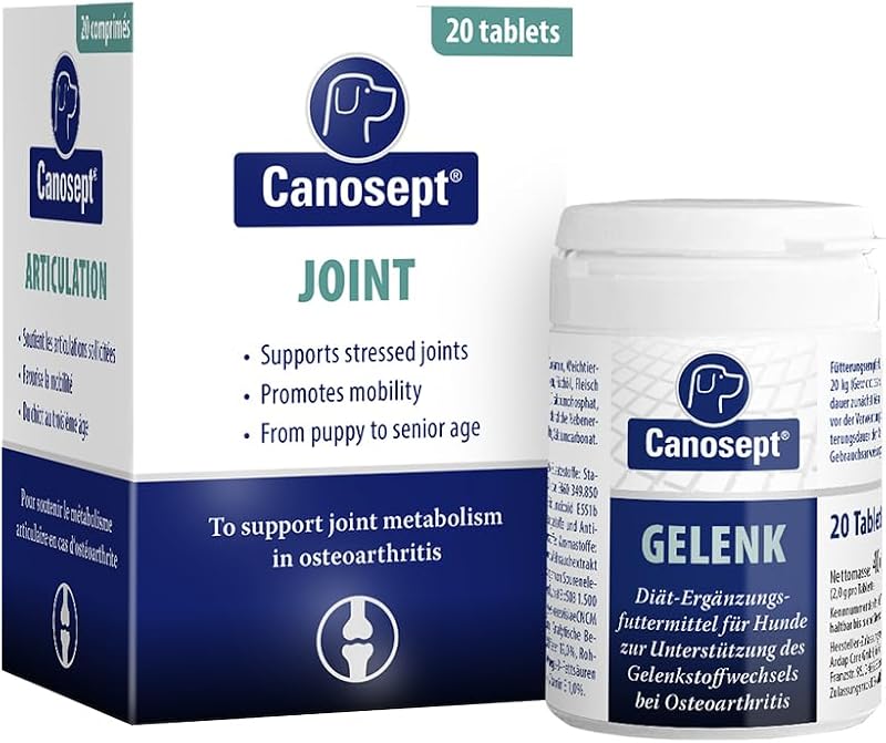 compresse per articolazioni cane - Joint Care Cani - Formula unica: con cozze dalle labbra verdi, glucosamina, Omega 3 - protezione delle articolazioni - condroprotettori cane - 20 compresse