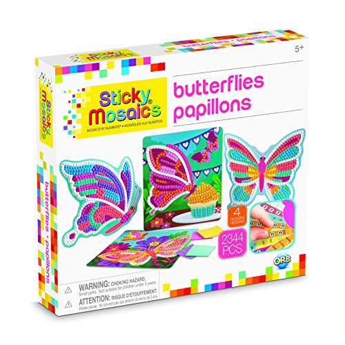 image for The Orb Factory Sticky Mosaics Butterflies Arts & Crafts, Yellow/Blue/