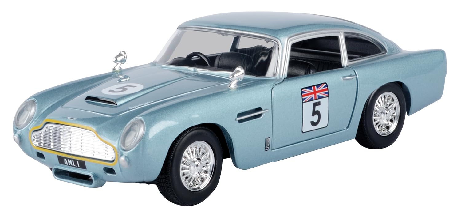 OPO 10 - Miniature car reproduced at 1/24 scale compatible for Aston Martin DB5 GTR - GT RACING UK #5 - Motormax 73789