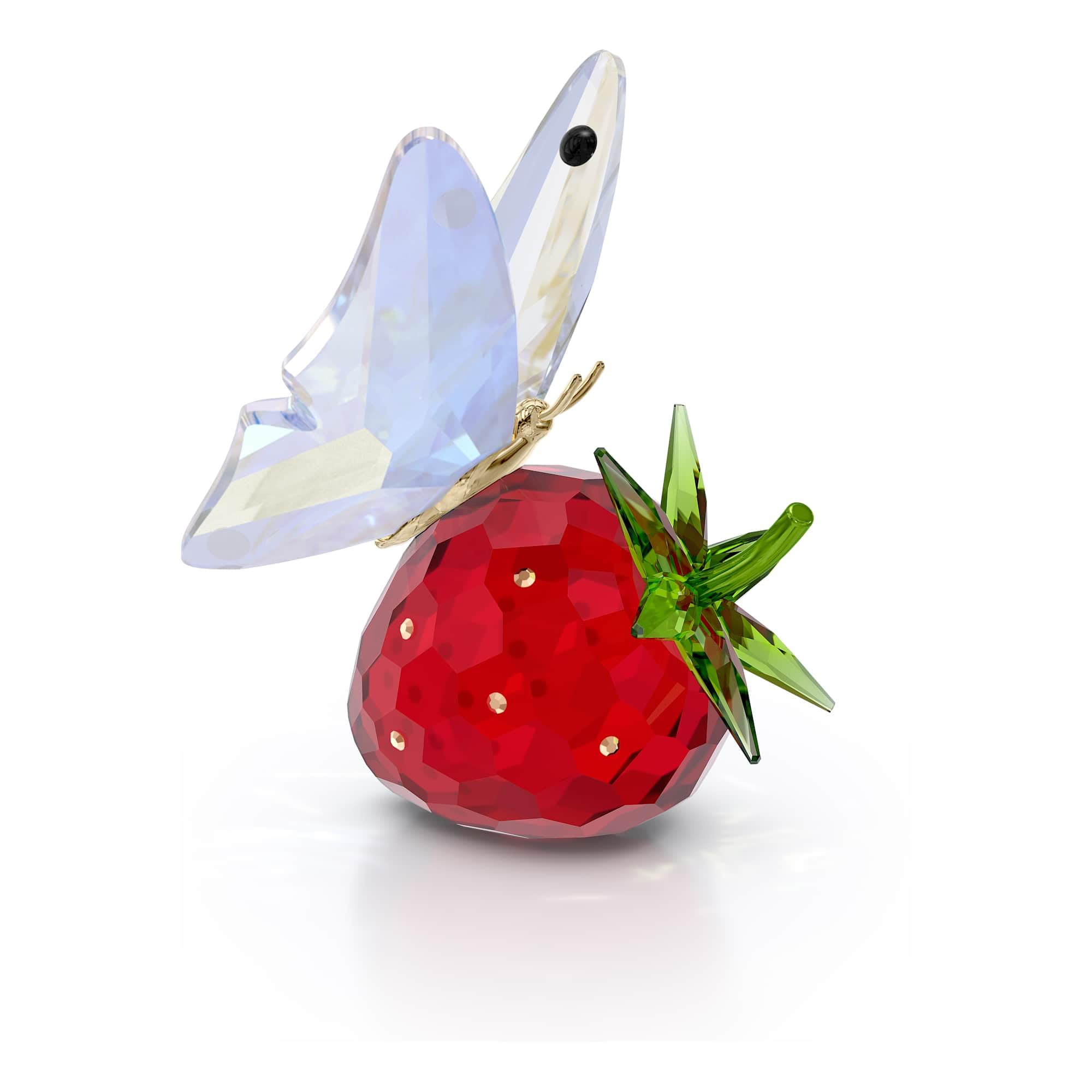 Swarovski Idyllia Butterfly and Strawberry Figurine, Multicoloured Crystals with Lacquered Metal Accents, Part of the Idyllia Collection — image 1