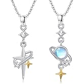 Silikepa Star Necklace for Women Girls 925 Sterling Silver Star Moonstone Pendant Necklace Infinity/Round Spin Star Necklace Star Jewelry Gifts for Women Girls