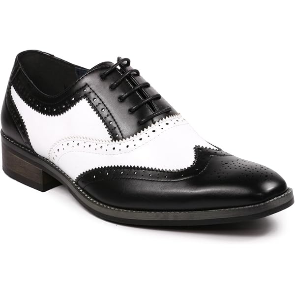 Amazon.com | Sio Mens Two-Tone Suede Smooth Wingtip Oxford  display picture 2