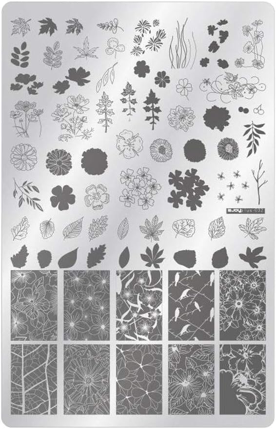 QingJiu Splice Image Plate Nail Art Design Stamping Kits Manicure Template Set (C)