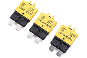 Gloaso 12V 24V 20 Amp Manual Reset Fuse Circuit Breaker Low Profile ATO/ATC - UL Certified - DC 20A Resettable Blade Fuses 12 Volt for Automotive, Car, RV, Solar, Moto, Boat, 3 Pack
