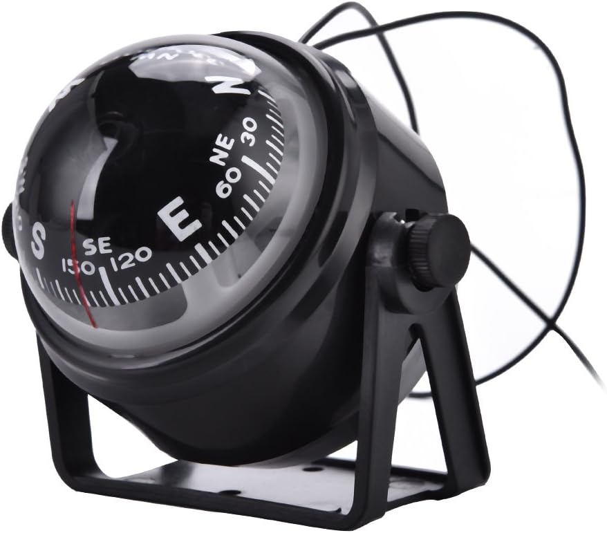 Vbestlife LED Ball Compass Outdoor High Precision Car Boat Marine Military Digital Magnetic Adjustable Compass : Sports & Outdoors