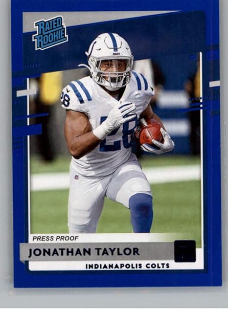 Amazon 2020 Donruss Press Proof Blue Football 317 Jonathan Taylor 