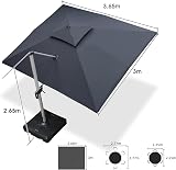Purple Leaf 3 x 3.65 m Garden Cantilever Parasol Grey view 4