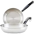 Farberware Classic Stainless Steel Frying Pan Set / Fry Pan Set / Stainless Steel Skillet Set - 8.25 Inch and 10 Inch, Silver