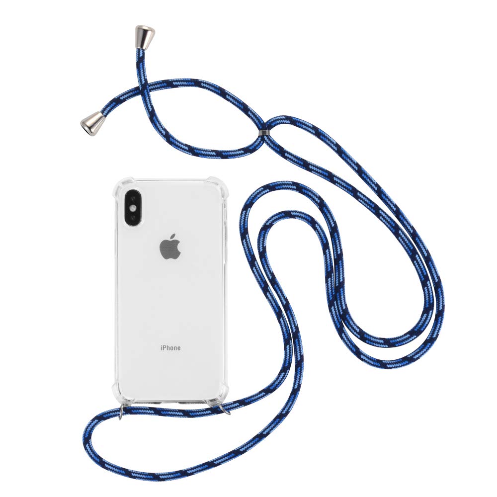 simplecase Mobile Phone Chain Suitable for iPhone X, Crossbody Phone Case Necklace, Black, Case with Cord for Hanging, Silicone Mobile Phone Protective Case with Strap/Cord with Case for Hanging