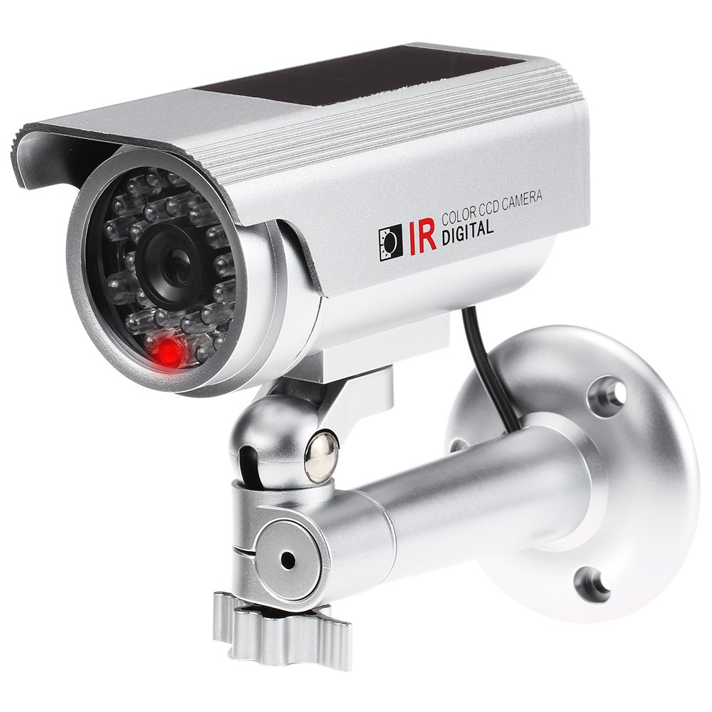 KKmoon Cámara Simulada Falsa de Vigilancia Camara Bala Energía Solar Impermeable con