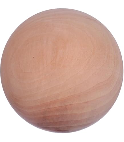 HEIBTENY 30/40/50/60 mm - Boule ronde en bois dur naturel et lisse - Pour le bricolage - 1 pièce (40 mm
