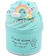 Rainbow Cloud Ocean Blue Premade Snow Slime 7OZ/200ML - Scented Silk Mud With Charm DIY Xmas Toys for Girls Boys Party Favors