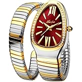 DAXIAOYU Classic Snake Shape Watch for Women Gold Silver Scaleable Bracelet Womens Watches Bling Diamonds Quartz Ladies Wristwatch