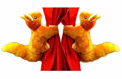 Tickles Squirrel Stuffed Soft Plush Toy Curtain Holder(20 Cm,Brown)