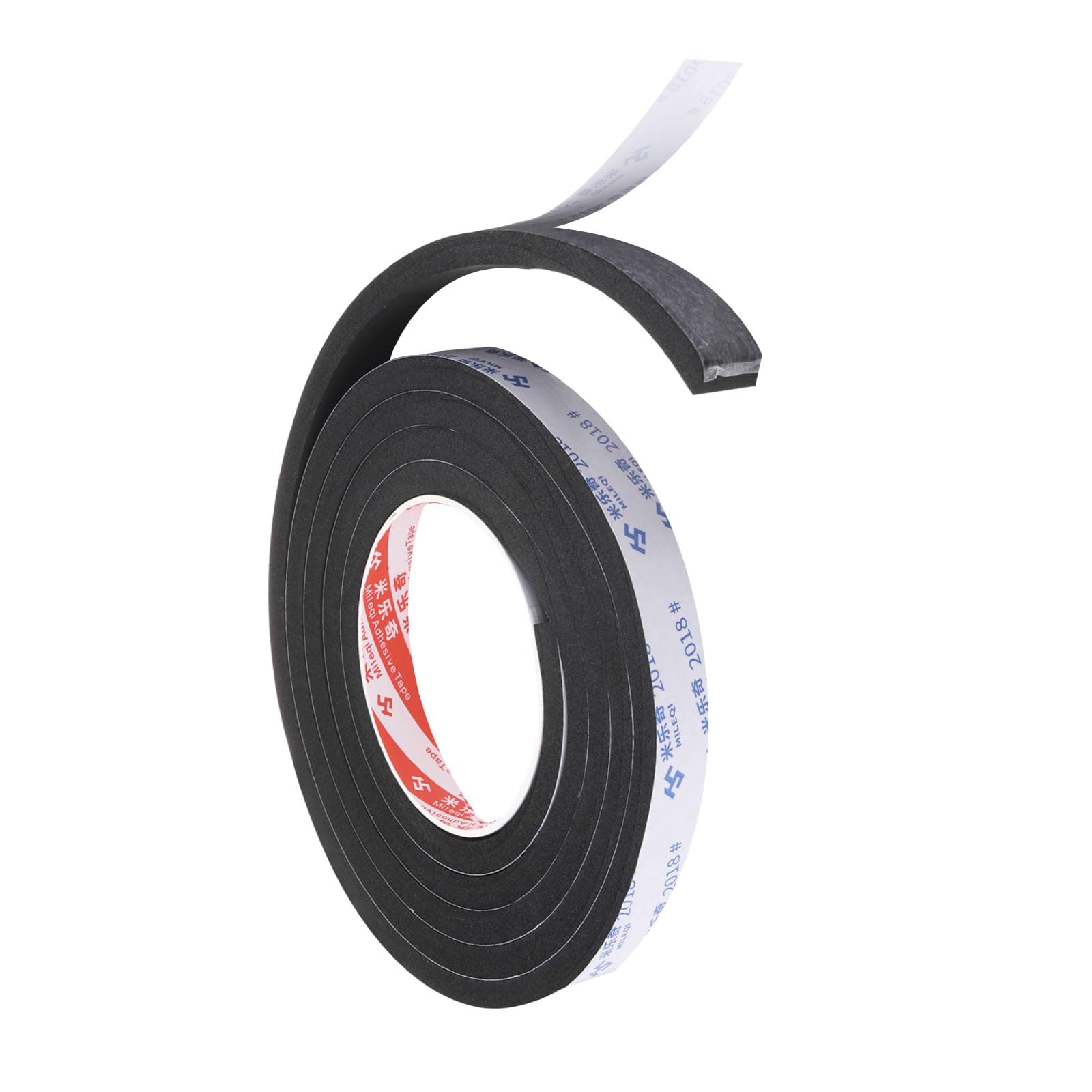 PATIKIL 2m/6.6ft Sealing Foam Tape, 2cm Wide 8mm Thick Single Sided Weather Stripping Door Seal Strip for Window Door Insulation, Black