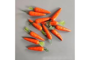 TIOSEN 10Pcs Miniature Carrot Models, Artificial Vegetables for Mini Kitchen Decoration, Party Supplies