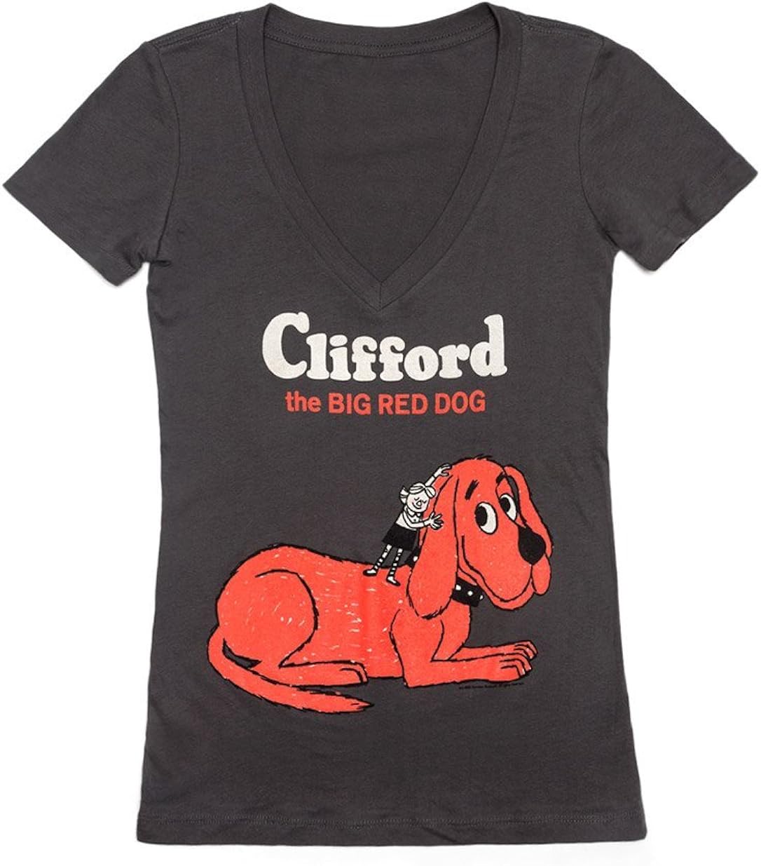 Out of Print Women's Clifford the Big Red Dog TShirt XLarge Dark Gray
